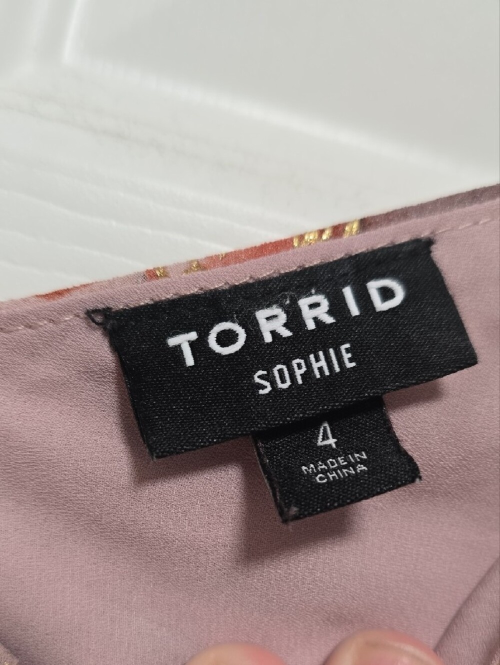 torrid Mauve Top with Gold Trim - Picture 2 of 3